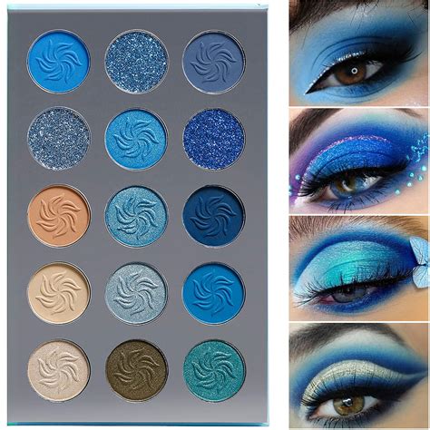 metallic blue eyeshadow.